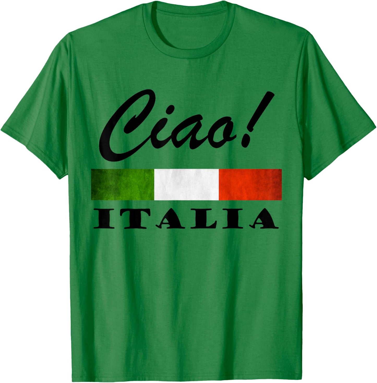 Ciao Italia Tricolore Green White and Red Italian Flag Italy T-Shirt - T-Shirt | Irish Green