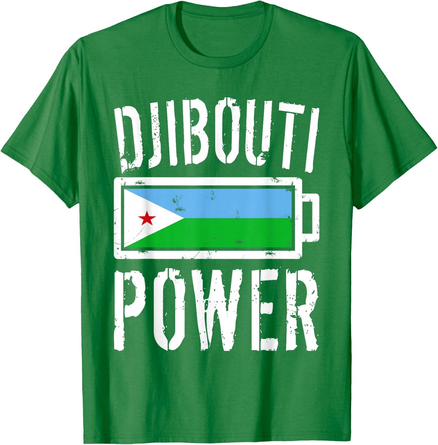 Djibouti Flag | Djibouti Power Battery Proud T-Shirt - T-Shirt | Irish Green