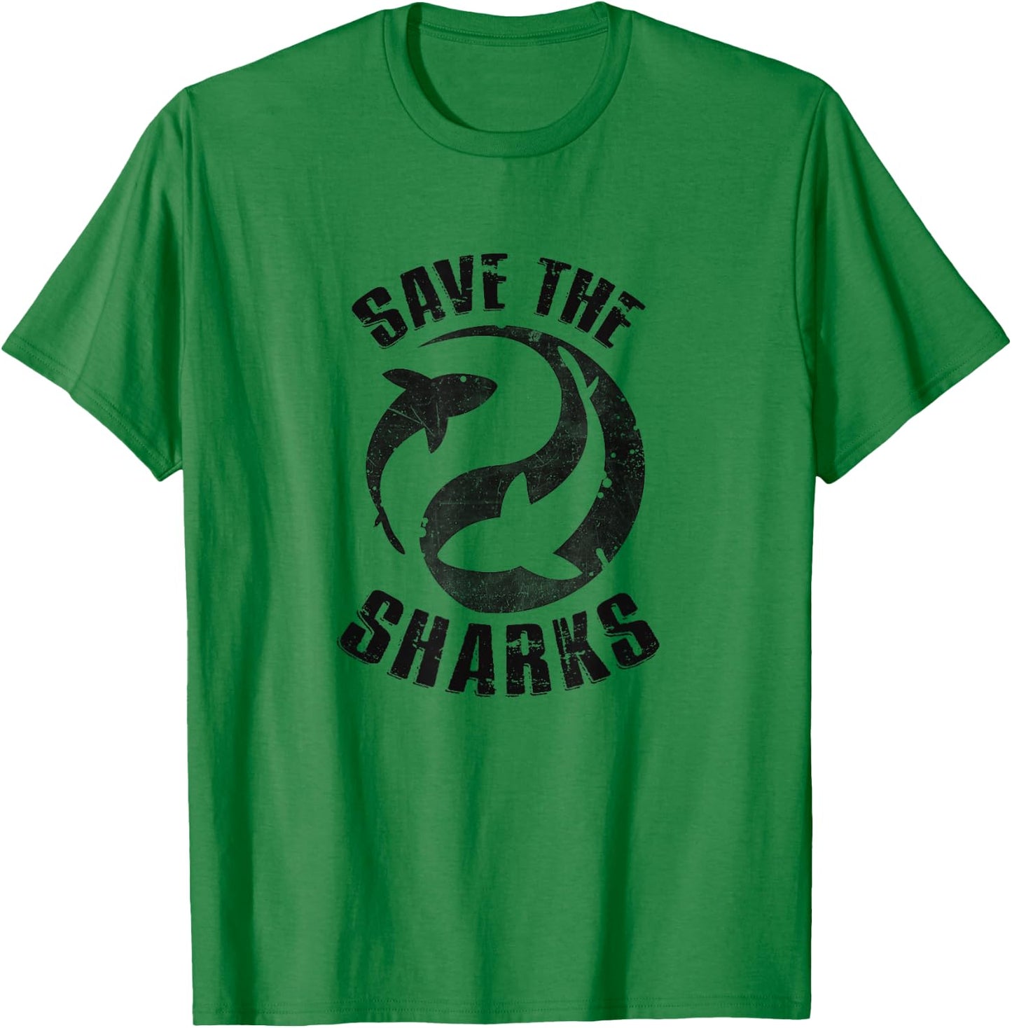Save the Sharks Diving Ocean Freediving Sea Apnea design T-Shirt - T-Shirt | Irish Green