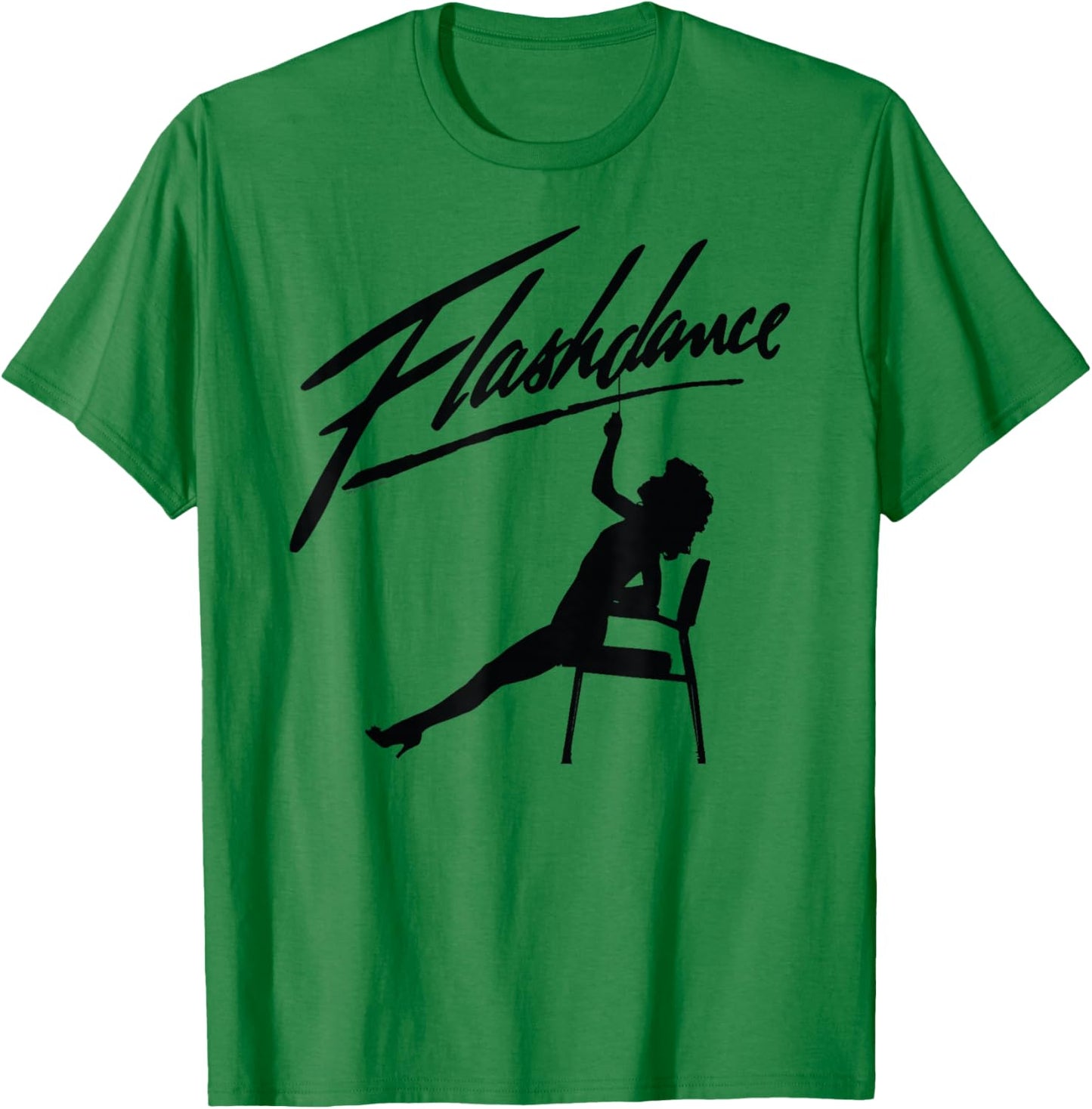 Flashdance Maniac Dance Silhouette and Logo Vintage Movie T-Shirt - T-Shirt | Irish Green