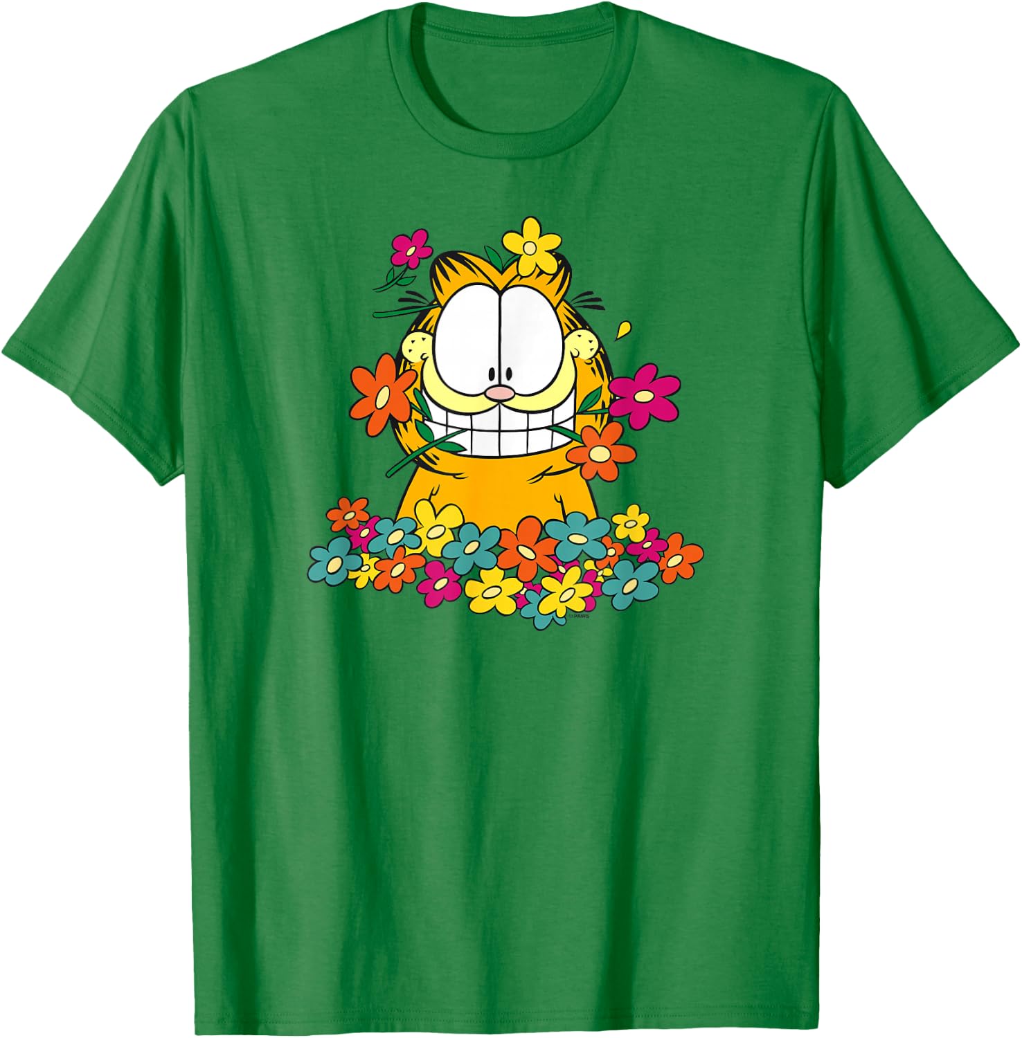 Garfield in The Garden T-Shirt - T-Shirt | Irish Green
