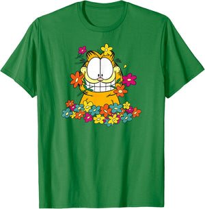 Garfield in The Garden T-Shirt - T-Shirt | Irish Green