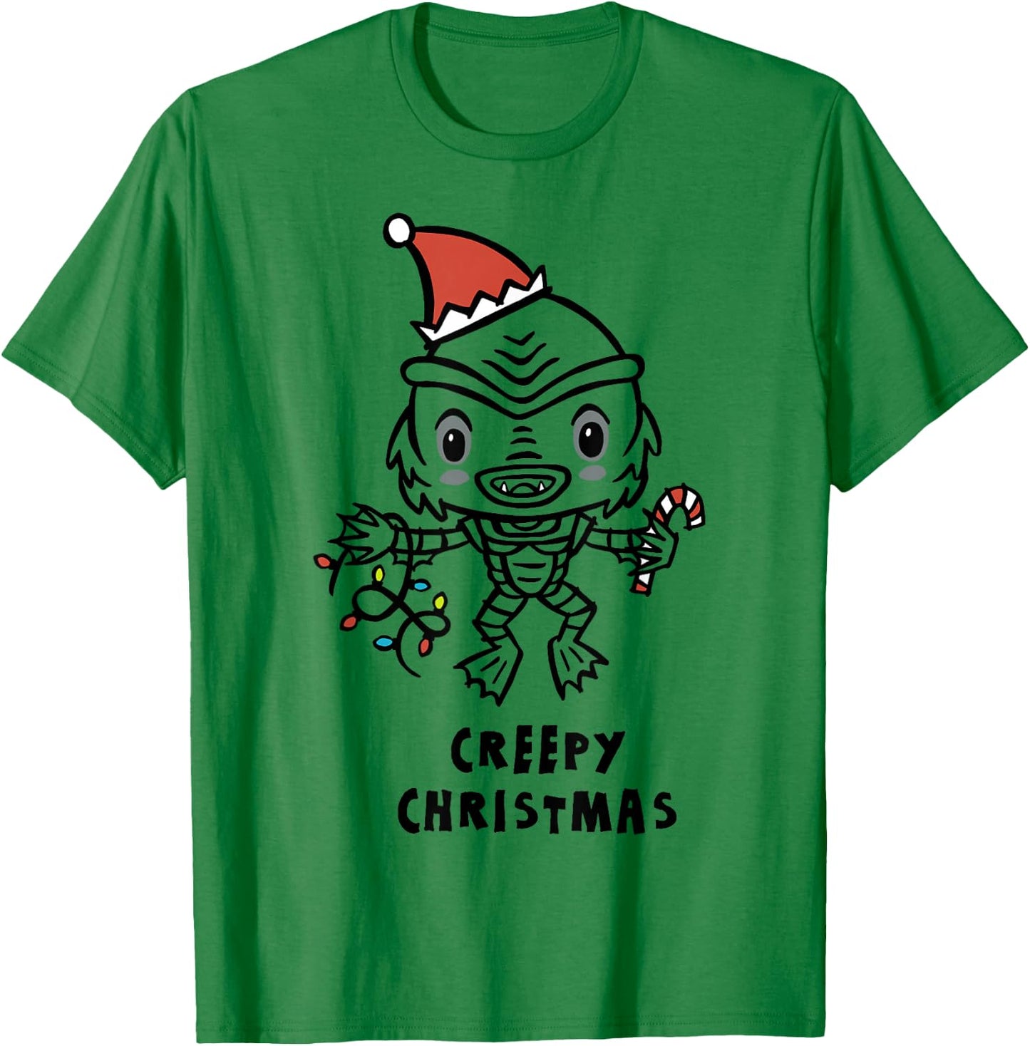 Universal Monsters Christmas Creature From The Black Lagoon T-Shirt - T-Shirt | Irish Green