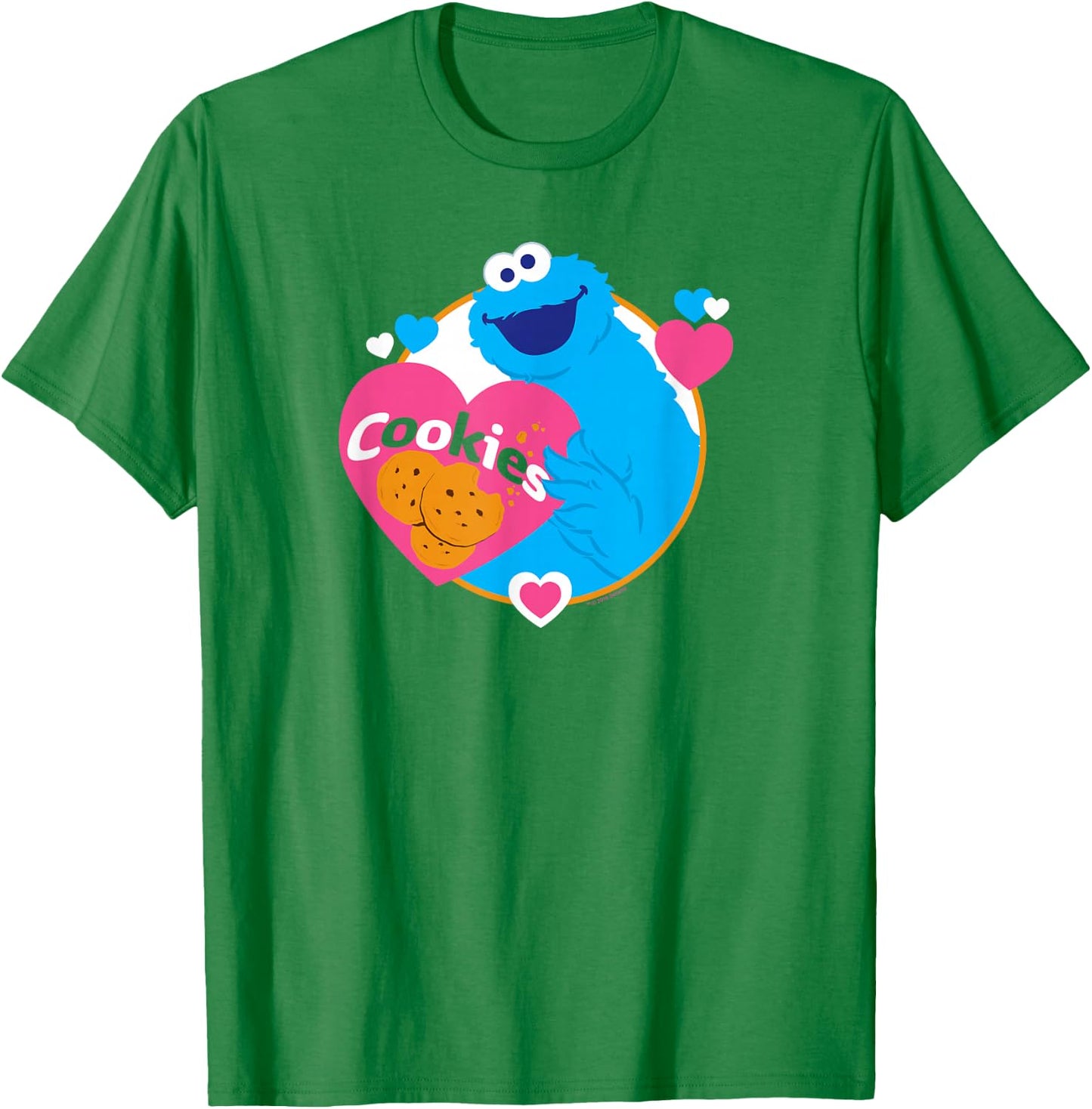 Sesame Street Cookie Monster Love Cookies T-Shirt - T-Shirt | Irish Green