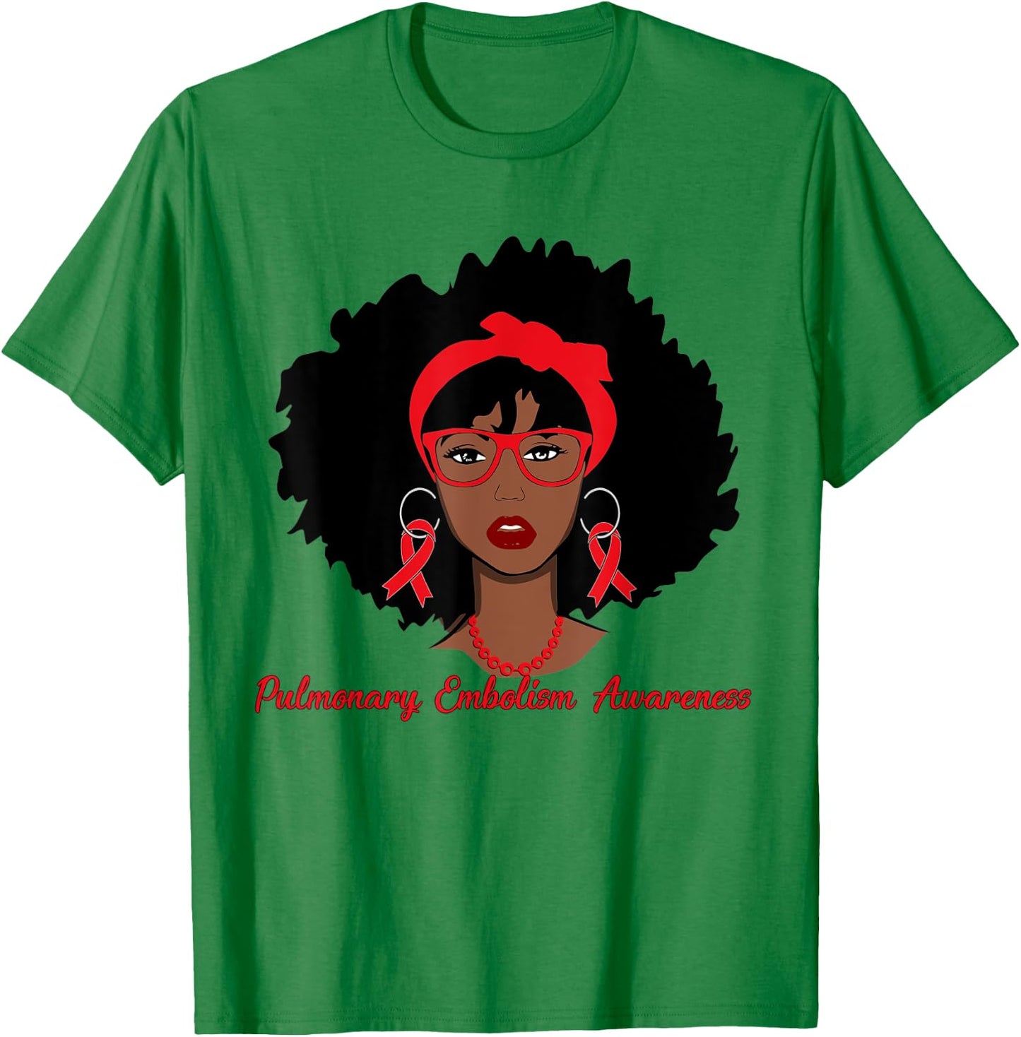 Pulmonary Embolism Black Girl T-Shirt - T-Shirt | Irish Green