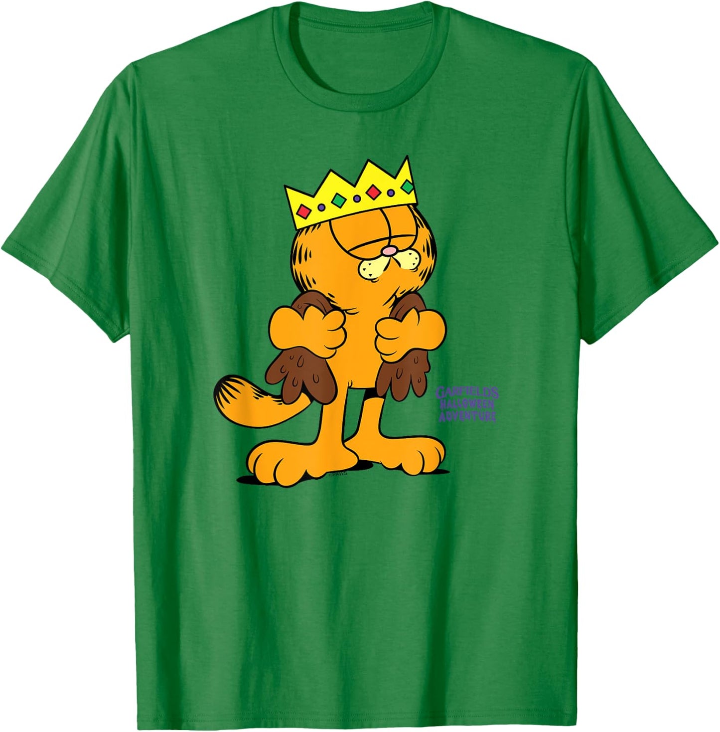 Garfield King Halloween Costume Cartoon Cat T-Shirt - T-Shirt | Irish Green