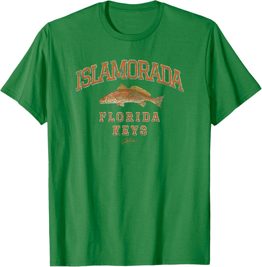 JCombs: Islamorada, Florida Keys, Redfish T-Shirt - T-Shirt | Irish Green