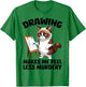 Drawing makes me feel less Murdery cat Drawing women T-Shirt - T-Shirt | Irish Green