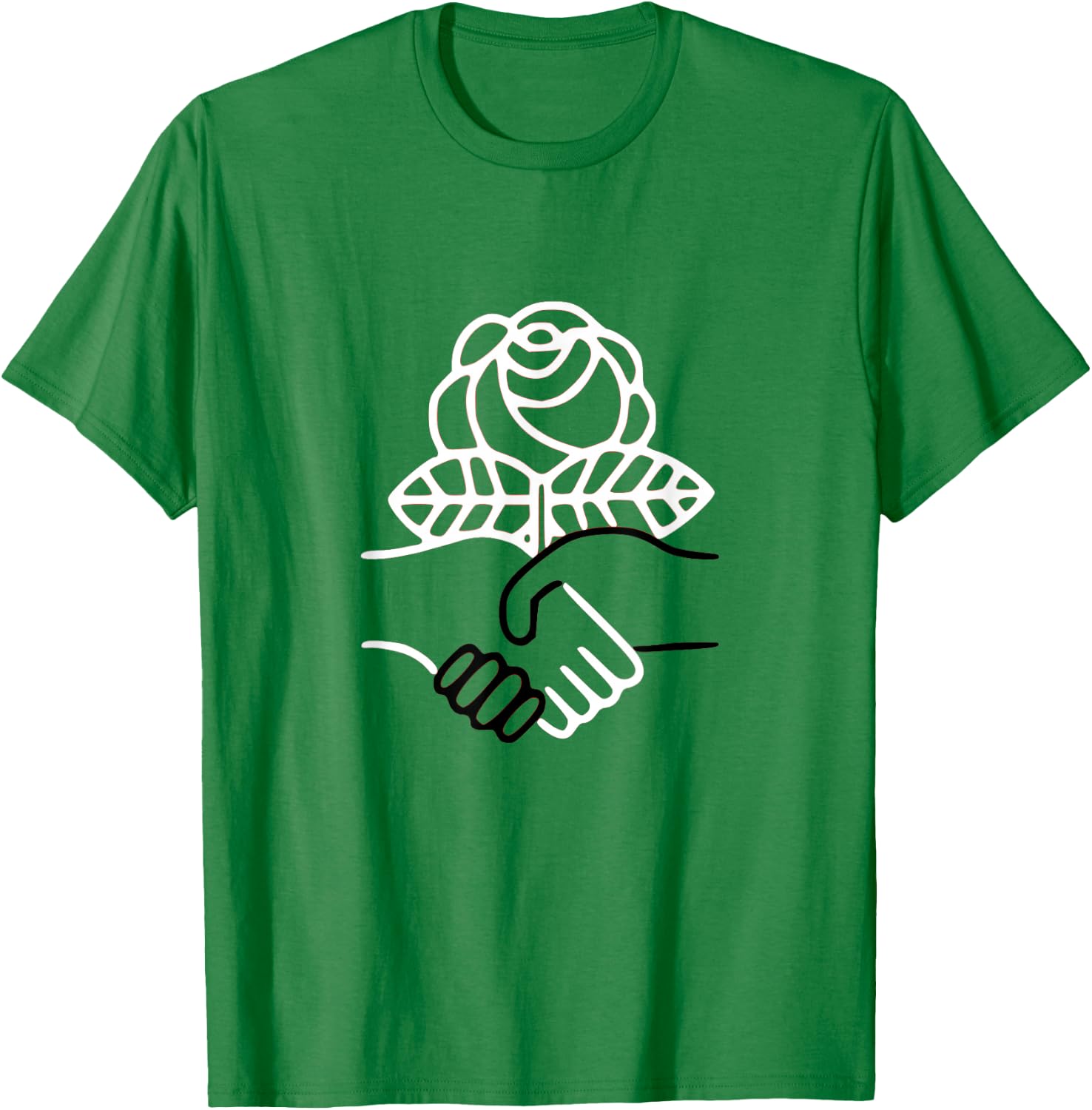 Democratic Socialists of America Handshake by DSA Gear T-Shirt - T-Shirt | Irish Green