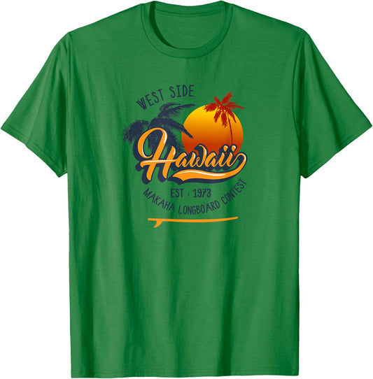 Hawaii Makaha Beach Longboard Contest Women Kids T-Shirt - T-Shirt | Irish Green