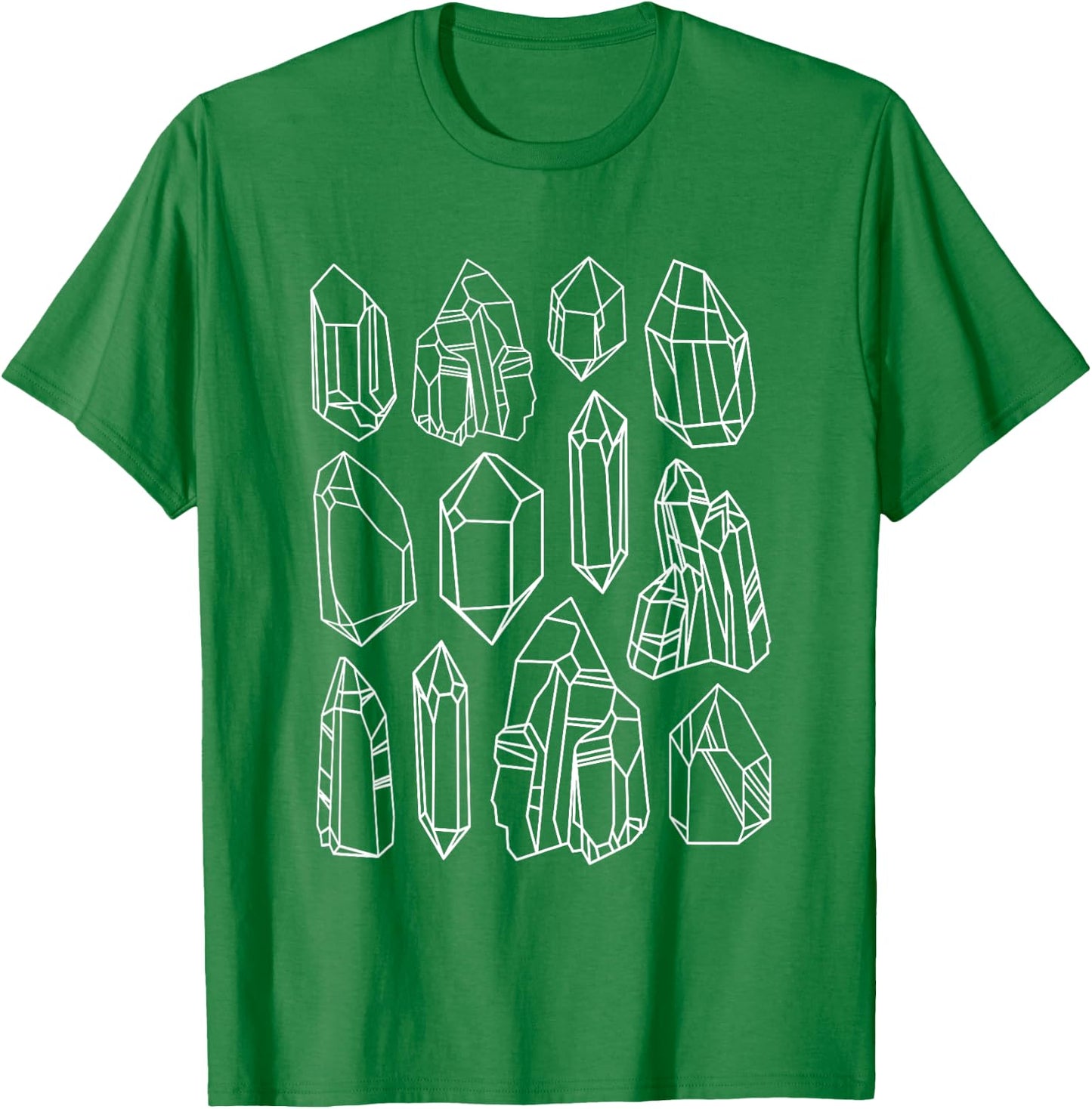 GEMS JEWELS ART Faceted Crystals Quartz Geodes T-Shirt - T-Shirt | Irish Green