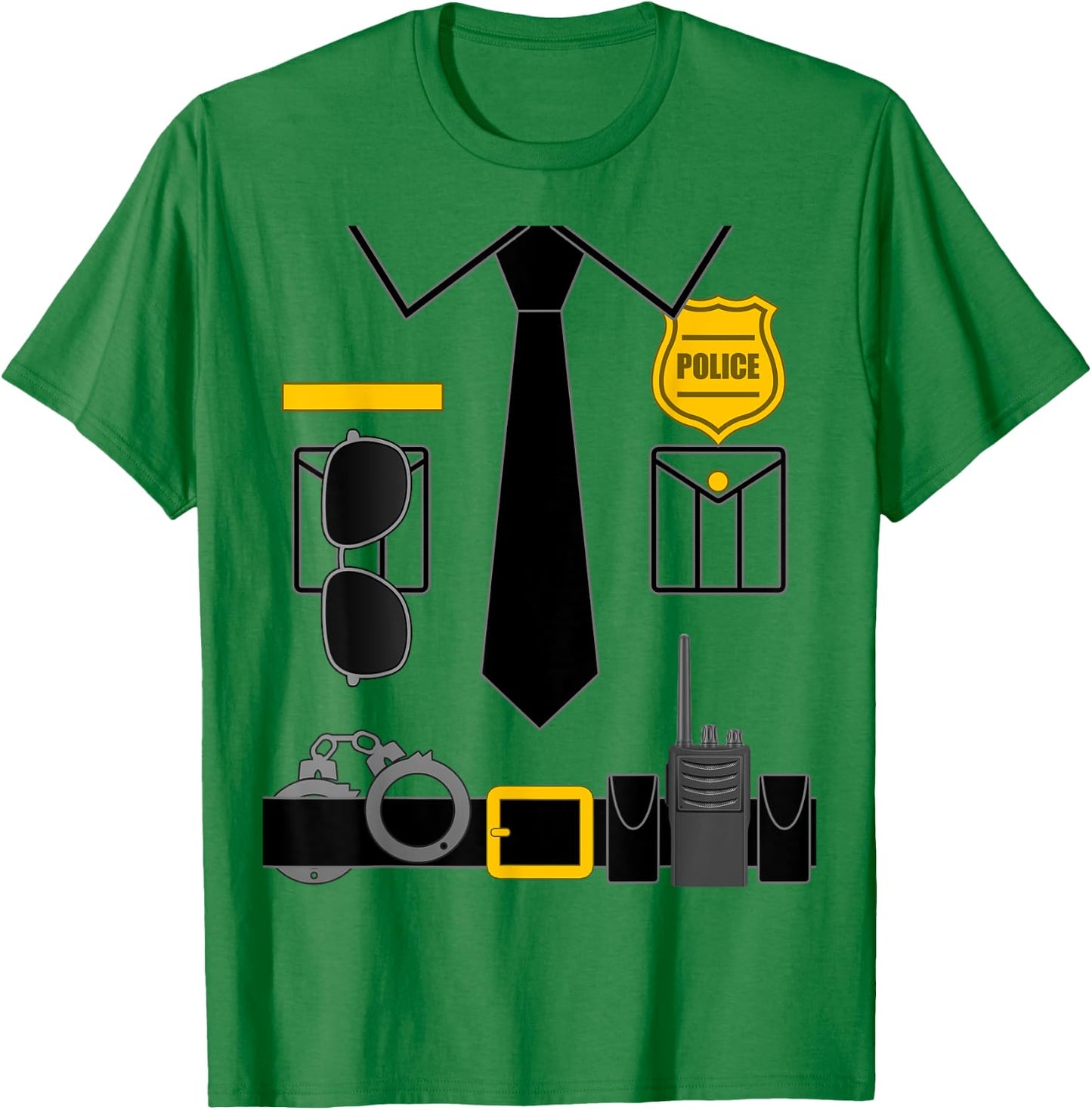 Police Costume for Kids & Adults Halloween Police Officer T-Shirt - T-Shirt | Irish Green
