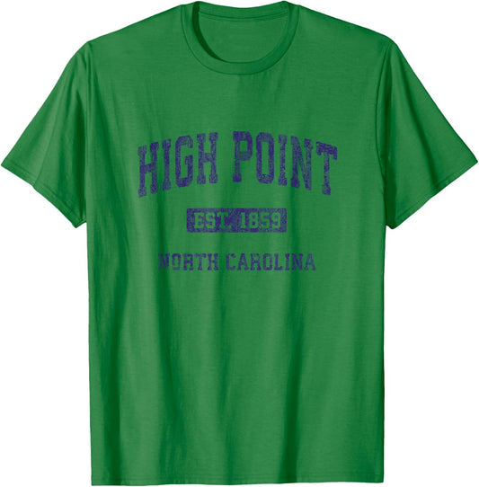 High Point North Carolina NC Vintage Athletic Sports Design T-Shirt - T-Shirt | Irish Green