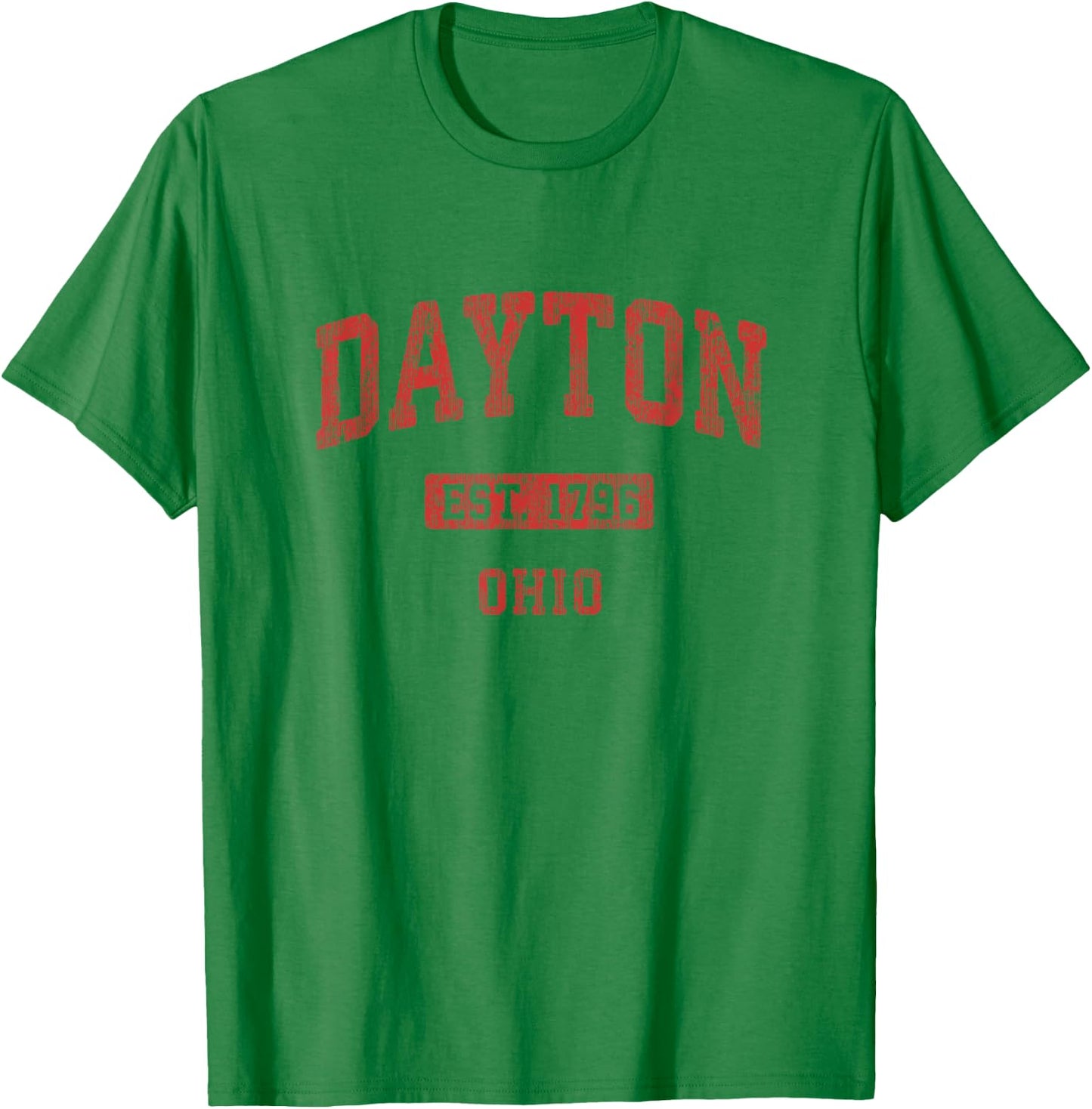 Dayton Ohio OH Vintage Athletic Sports Design T-Shirt - T-Shirt | Irish Green