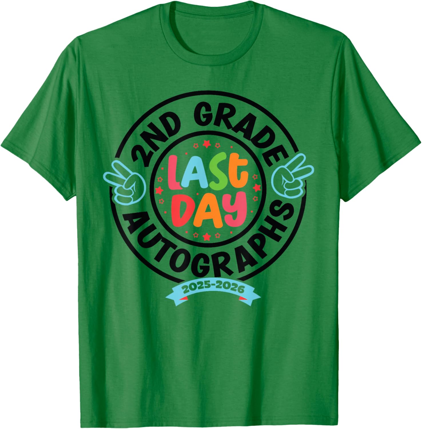 Last Day of School Autograph 2nd Grade Graduation Boys Girls T-Shirt - T-Shirt | Irish Green