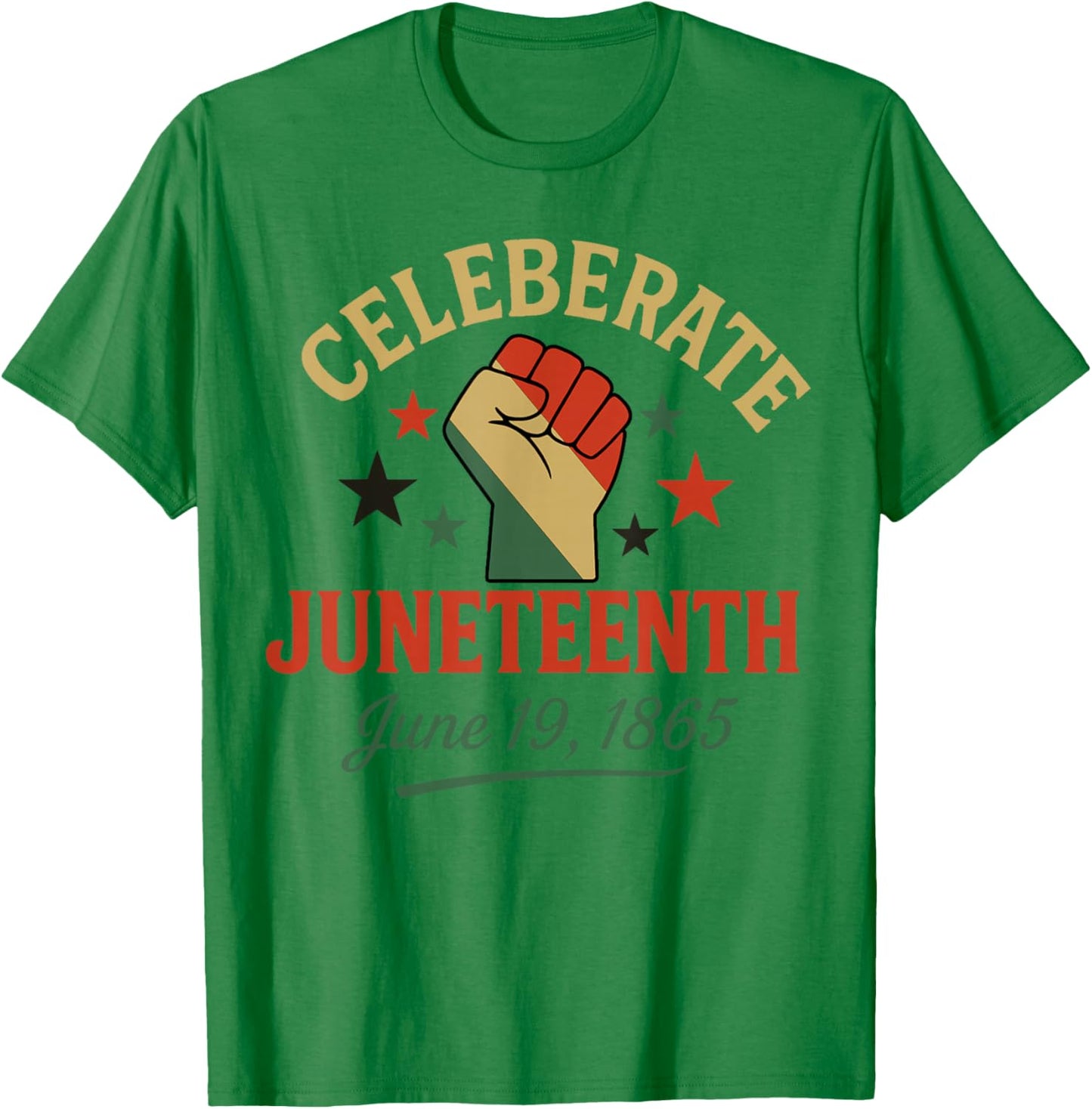 Celebrate Juneteenth 1865 African Pride Celebration T-Shirt - T-Shirt | Irish Green
