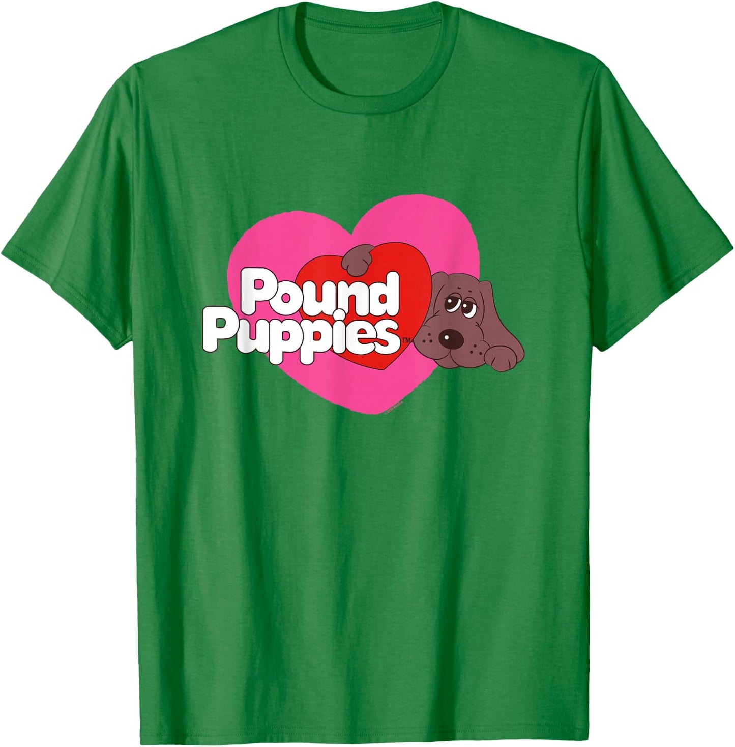 Pound Puppies Valentine's Day Cute Dog Heart Shape Big Logo T-Shirt - T-Shirt | Irish Green