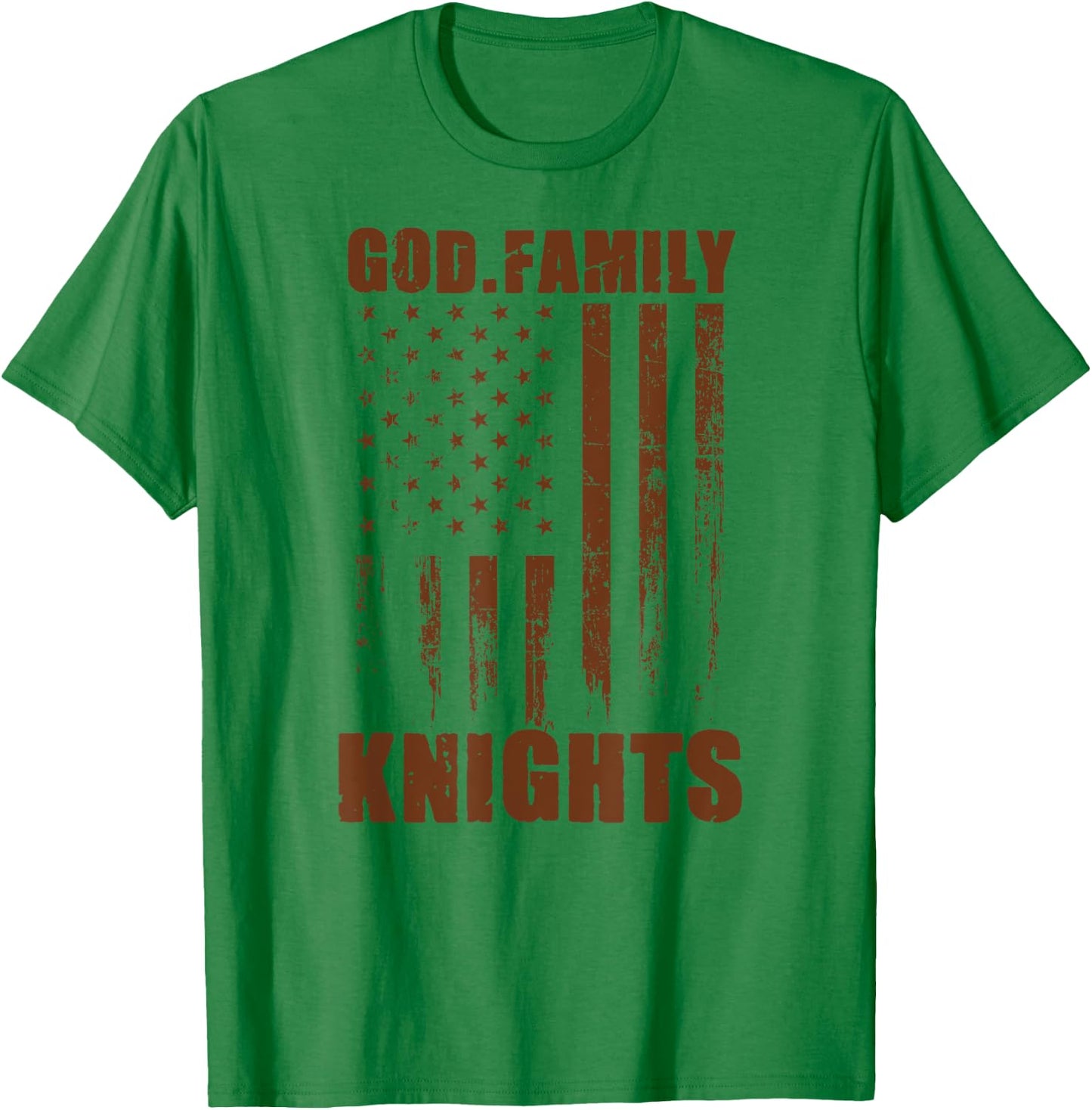Mount View Knights God. Family. Vintage USA Flag T-Shirt - T-Shirt | Irish Green
