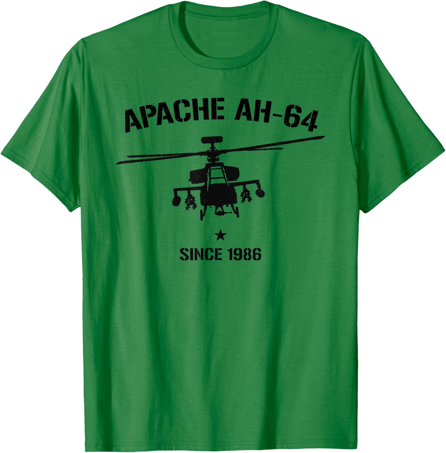 Apache AH-64 Shirt Vintage Army Helicopter T-Shirt - T-Shirt | Irish Green