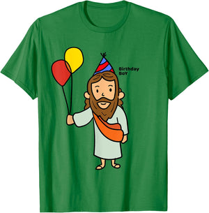 JESUS BIRTHDAY BOY Shirt | Funny Christmas Christ T-Shirt - T-Shirt | Irish Green