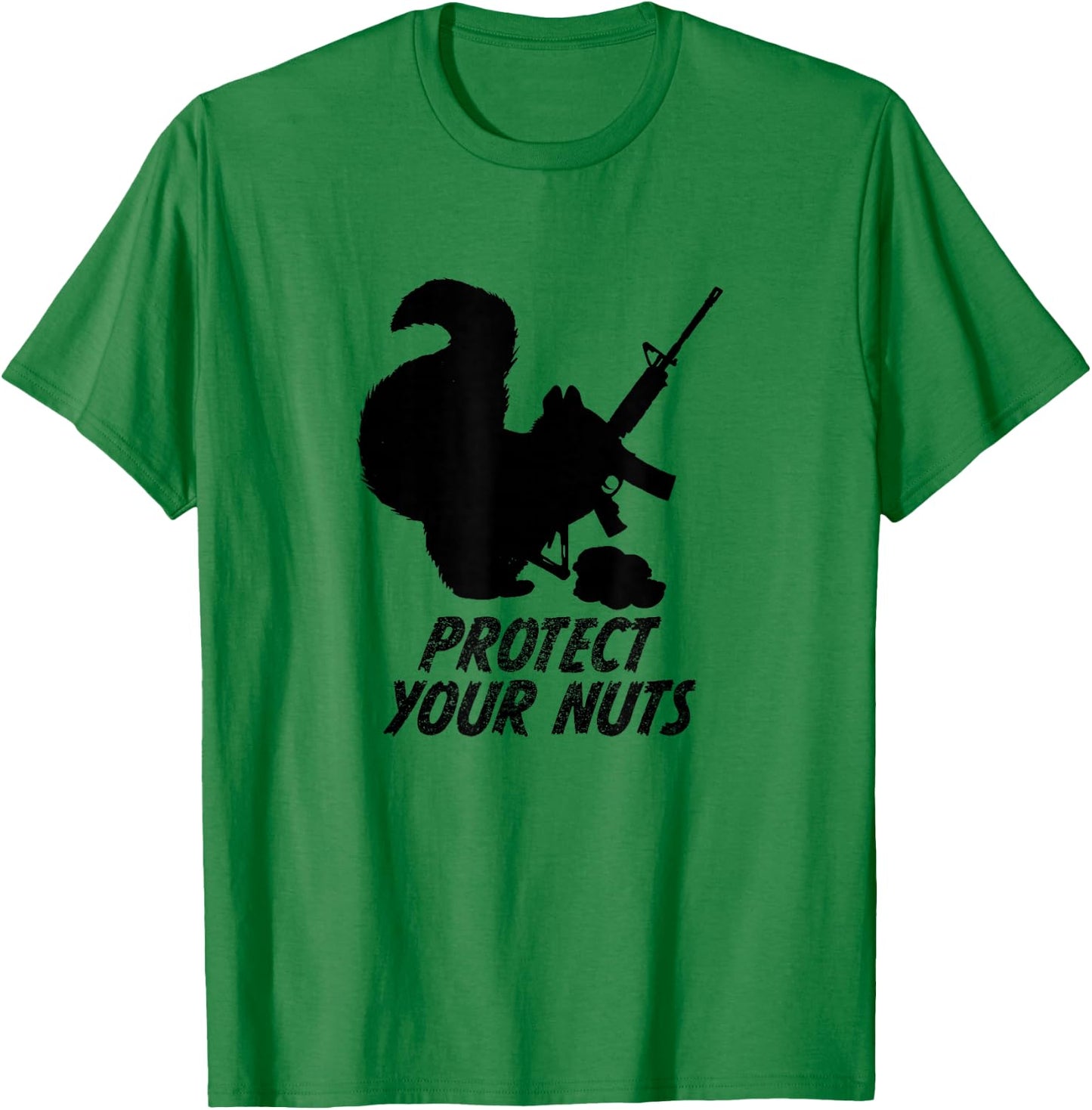 Squirrel Shirt Military AR15 Gun Protect Your Nuts T-Shirt - T-Shirt | Irish Green