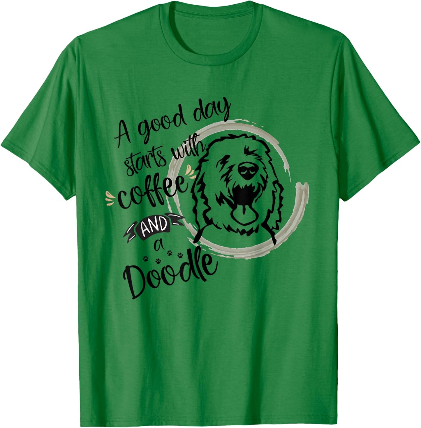 Coffee Doodle Mom Airedoodle Springerdoodle Bordoodle T-Shirt - T-Shirt | Irish Green