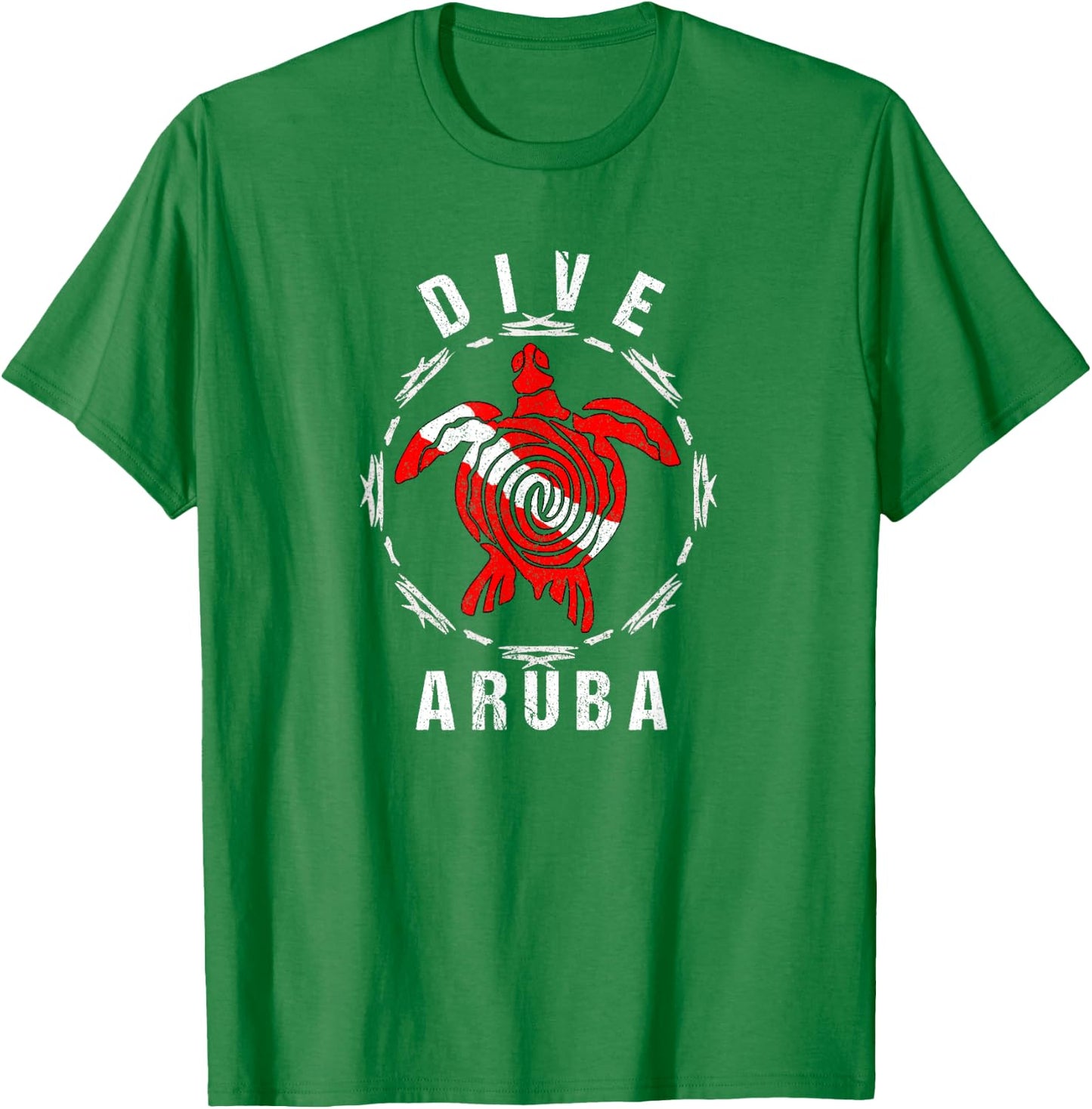 Dive Aruba Vintage Tribal Turtle T-Shirt - T-Shirt | Irish Green