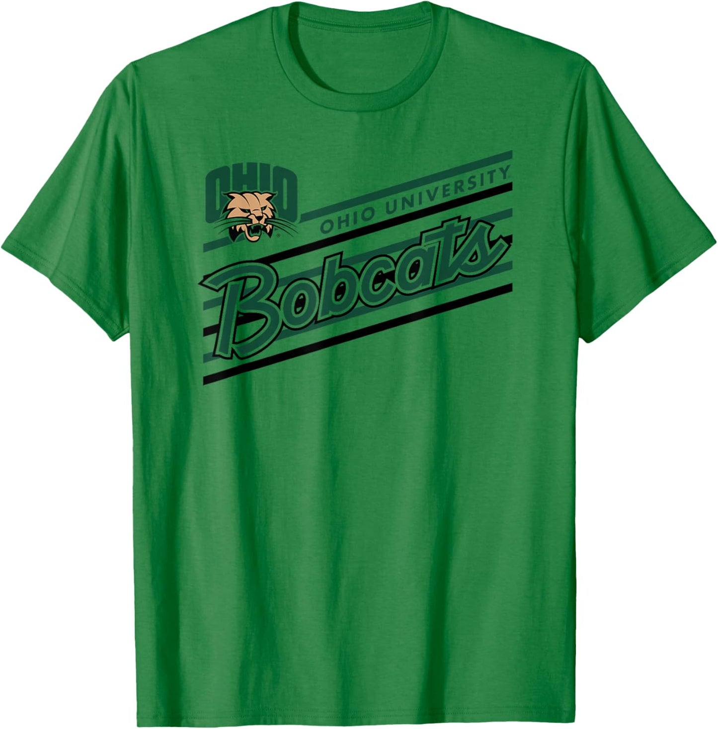 Ohio Bobcats Retro Performer White Officially Licensed T-Shirt - T-Shirt | Irish Green