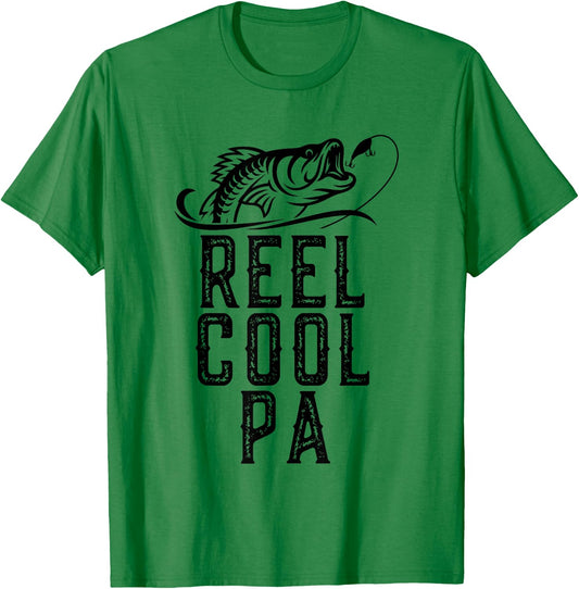 Reel Cool Pa Fishing Fisherman Funny Grandpa Retro T-Shirt - T-Shirt | Irish Green