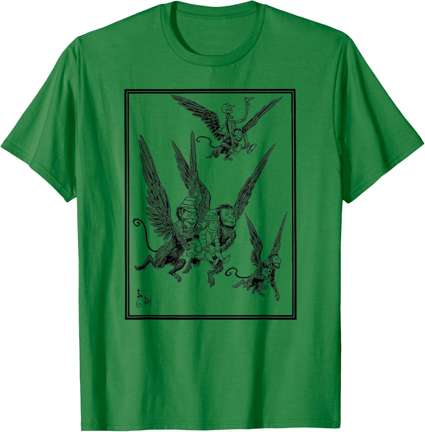 Wizard of OZ Winged Flying Monkey-Dorothy Toto Tin Man of OZ T-Shirt - T-Shirt | Irish Green