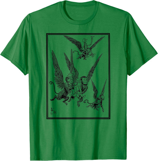 Wizard of OZ Winged Flying Monkey-Dorothy Toto Tin Man of OZ T-Shirt - T-Shirt | Irish Green