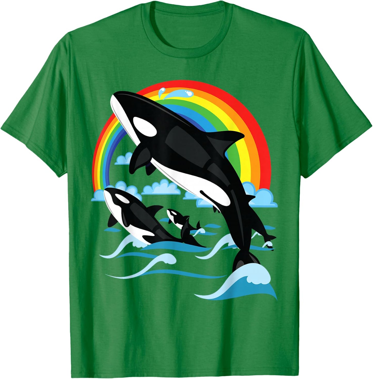 Orca Whale Jumping. Orcas Whale Watching Women Kids T-Shirt - T-Shirt | Irish Green