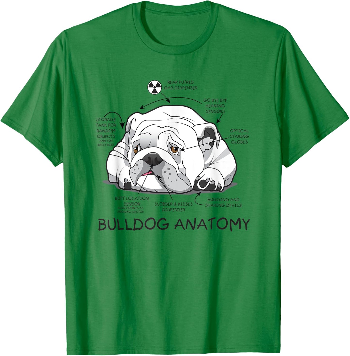 Funny Cute English Bulldog Anatomy Dog Biology Gift Men Women T-Shirt - T-Shirt | Irish Green