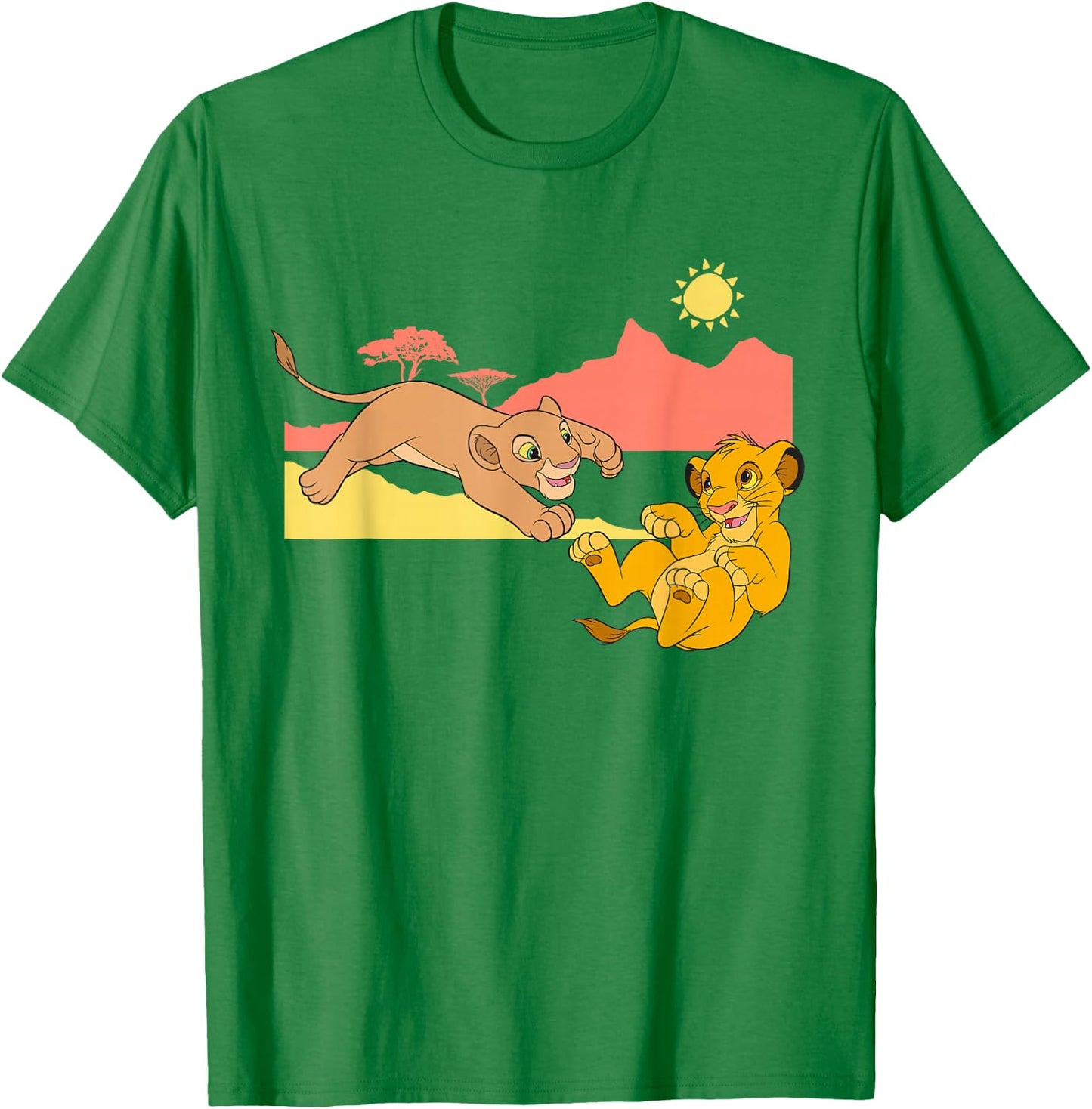 Disney The Lion King Young Simba Nala Playing T-Shirt - T-Shirt | Irish Green