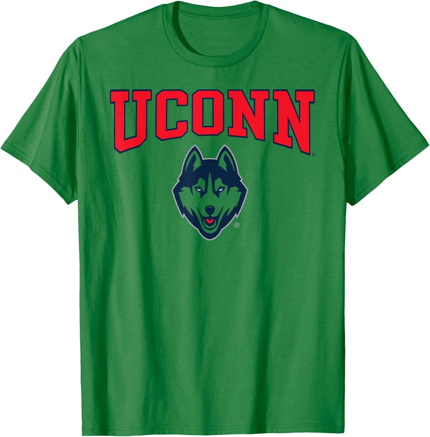 Elite Authentics Connecticut Huskies Arch Logo White -Adults & Kids T-Shirt - T-Shirt | Irish Green