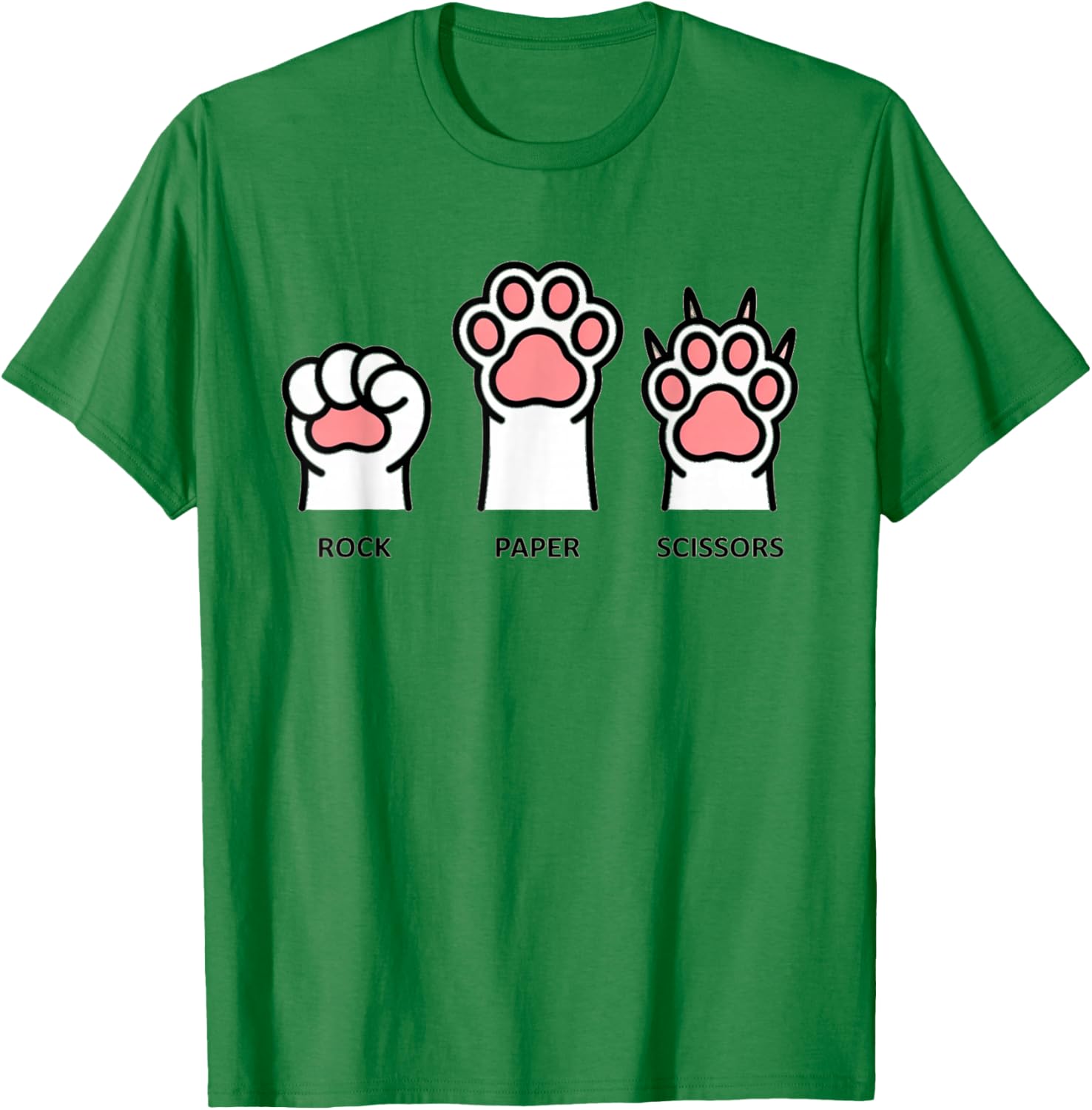 Dog Rock Paper Scissors Paw Funny T-Shirt - T-Shirt | Irish Green