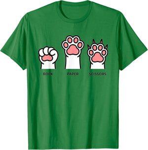 Dog Rock Paper Scissors Paw Funny T-Shirt - T-Shirt | Irish Green