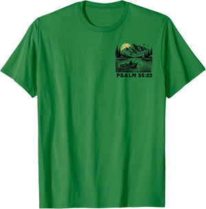 [2 Sided] Cast Your Cares On The Lord, Christian Fisherman T-Shirt - T-Shirt | Irish Green