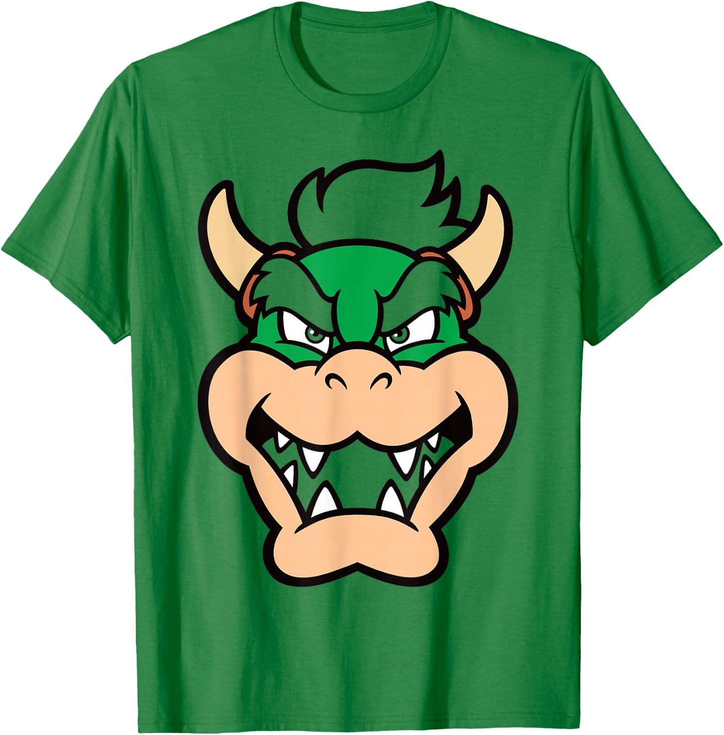 Nintendo Super Mario Bowser Large Face Chest Portrait T-Shirt - T-Shirt | Irish Green