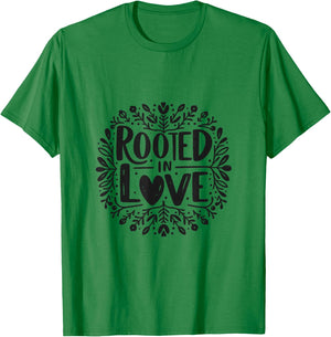 Rooted in Love Family Cute Heart T-Shirt - T-Shirt | Irish Green