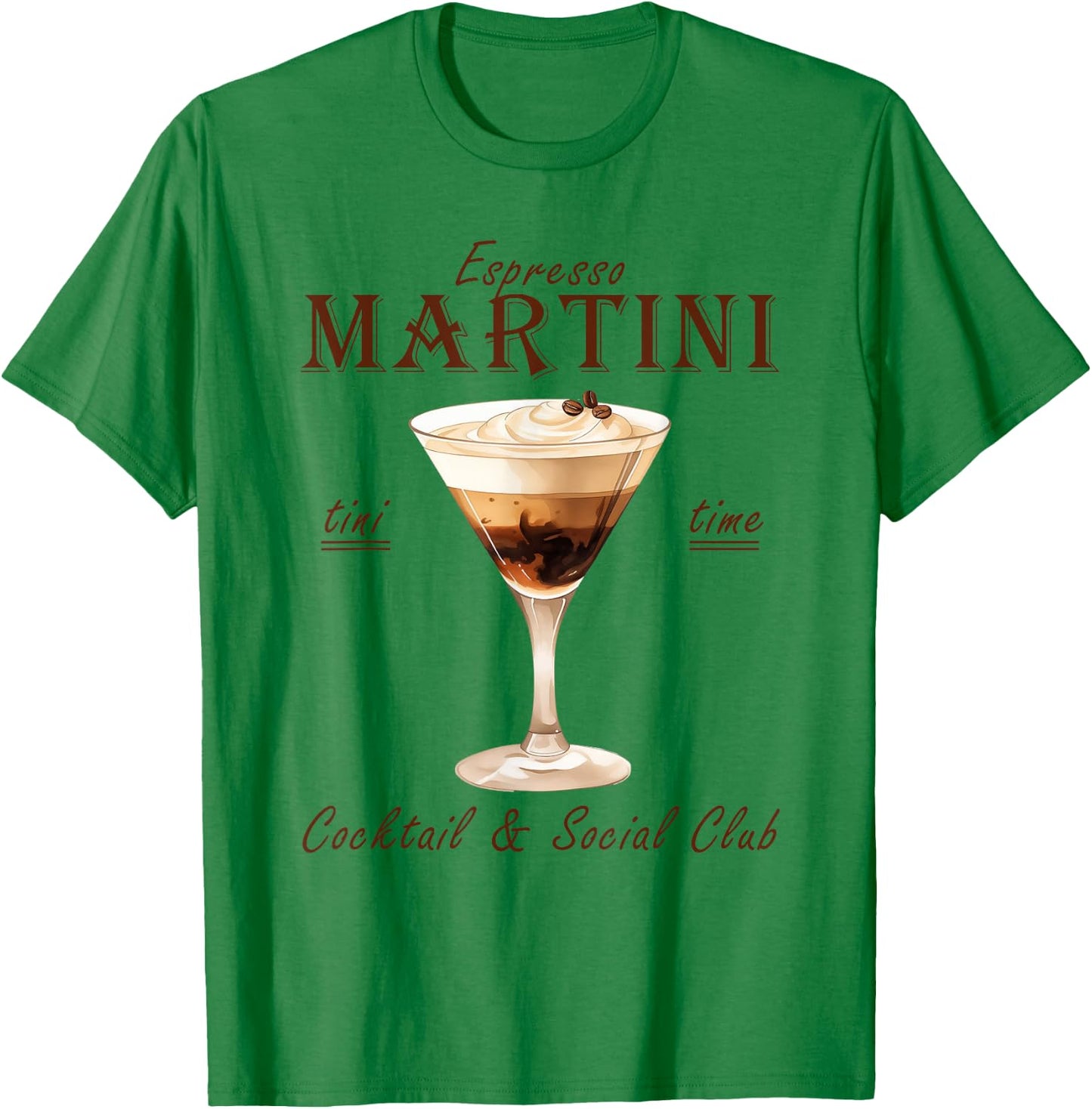 Espresso Martini Cocktail And Social Club T-Shirt - T-Shirt | Irish Green
