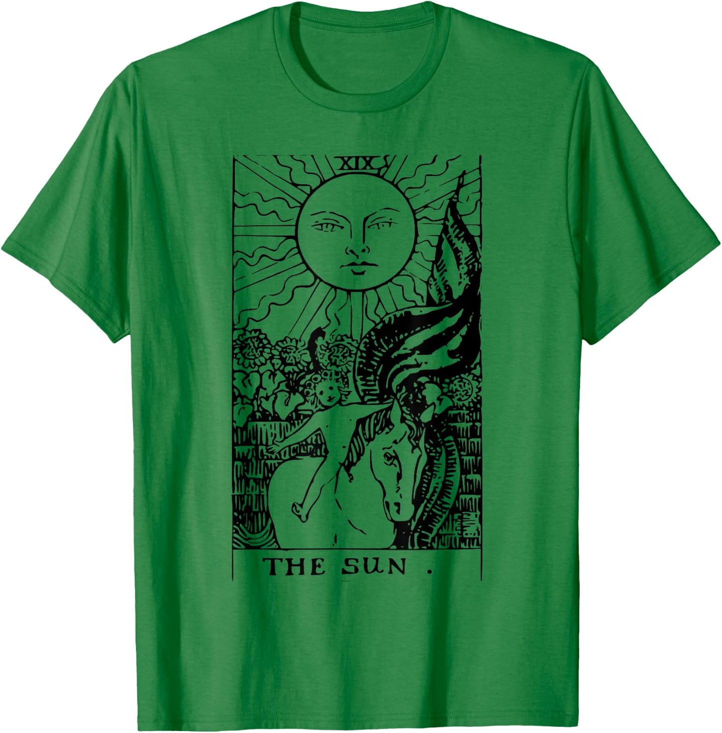 The Sun Vintage Tarot Card Inspired T-Shirt - T-Shirt | Irish Green