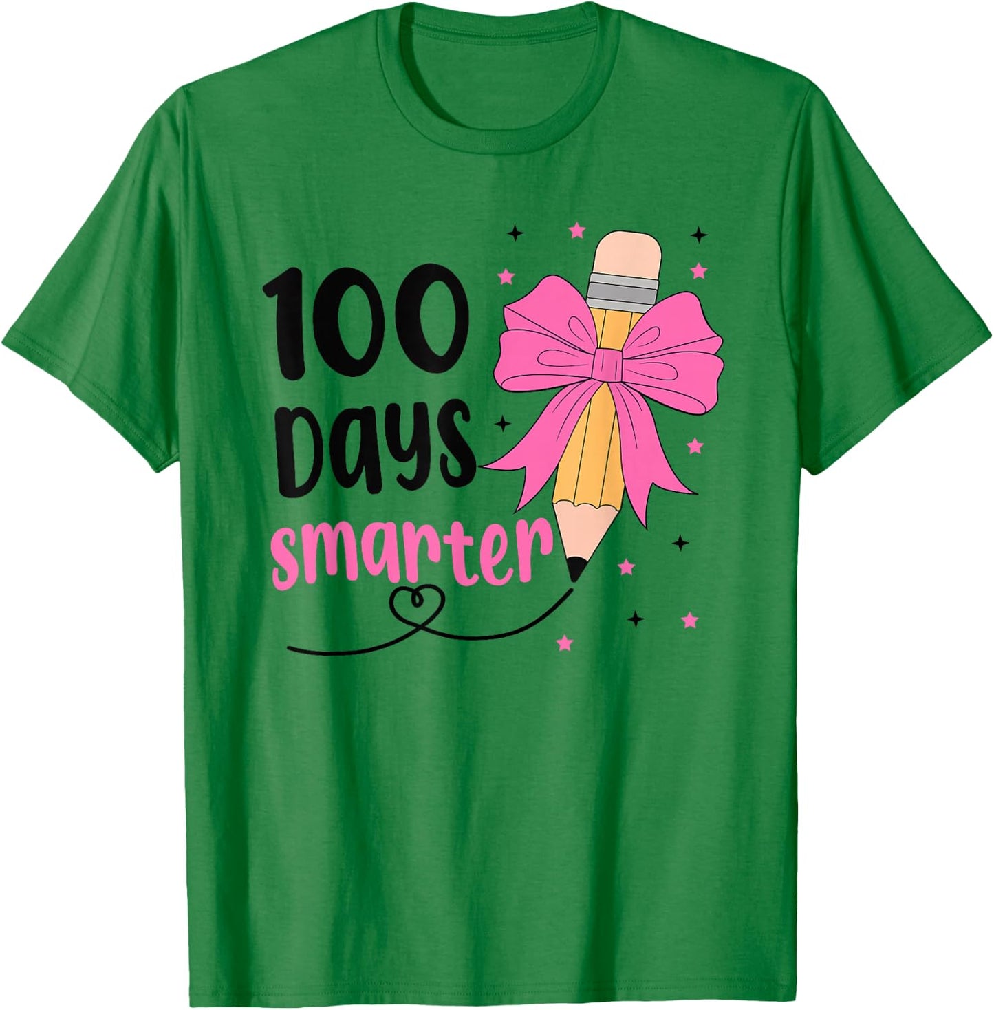 100 Days Smarter 100th Day of School Toddlers Girls Kids T-Shirt - T-Shirt | Irish Green