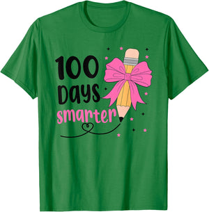100 Days Smarter 100th Day of School Toddlers Girls Kids T-Shirt - T-Shirt | Irish Green