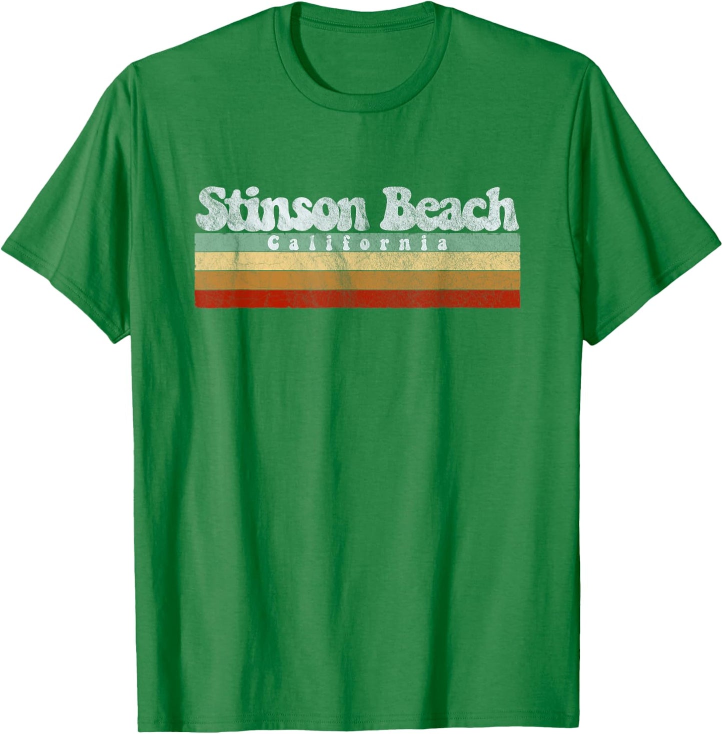 Vintage Retro 70s 80s Stinson Beach, CA Women Kids T-Shirt - T-Shirt | Irish Green