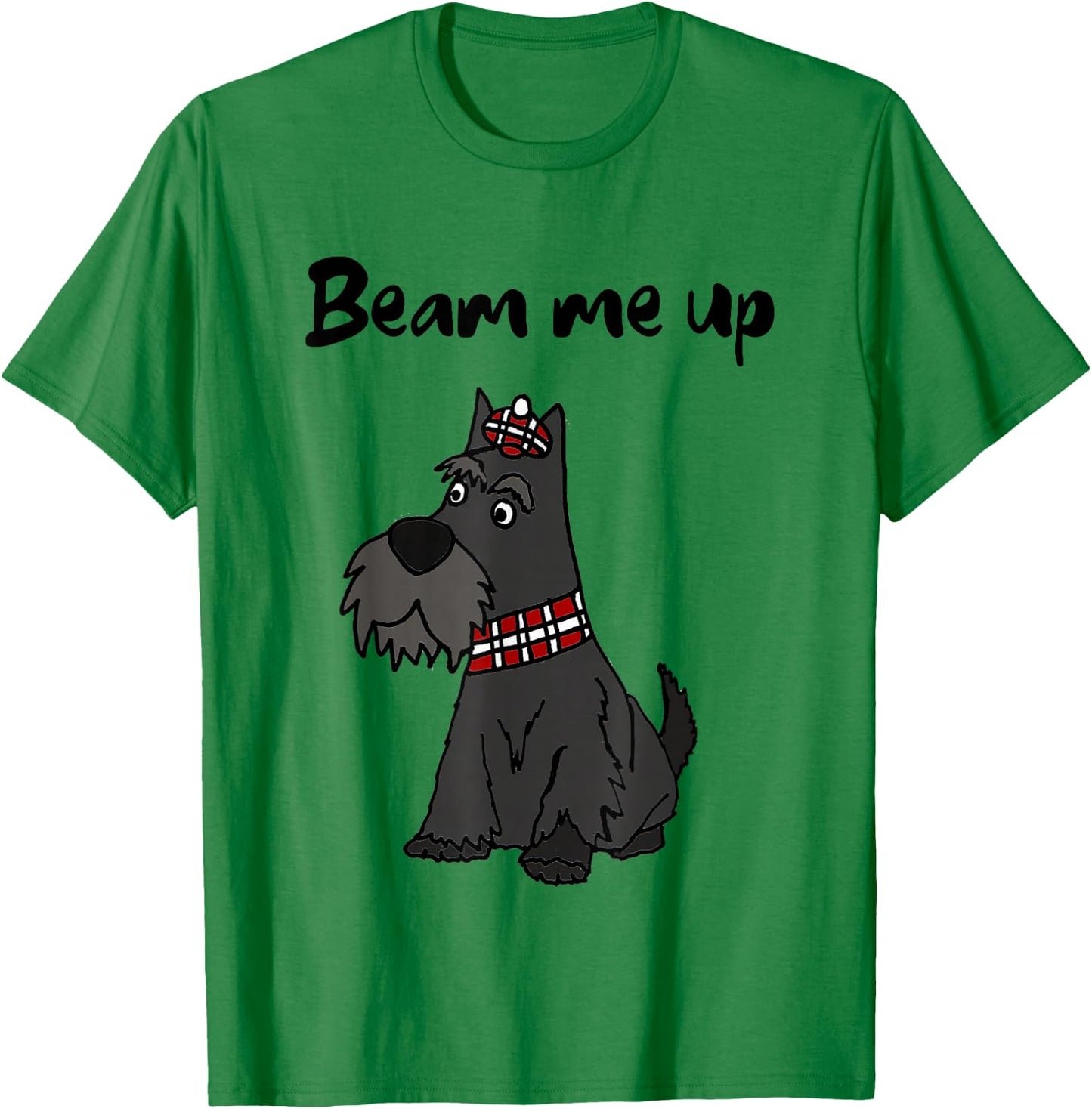 Smileteesfunnya Funny Beam me up Scottie Dog Pun T-Shirt - T-Shirt | Irish Green