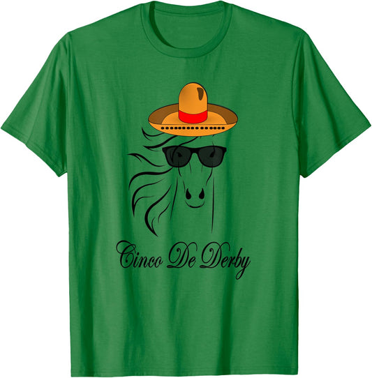 Derby Party Cinco De Mayo Horse Racing Sombrero Mexican T-Shirt - T-Shirt | Irish Green