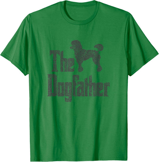 The Dogfather , Poodle silhouette, funny dog gift Men Women Girls Kids T-Shirt - T-Shirt | Irish Green