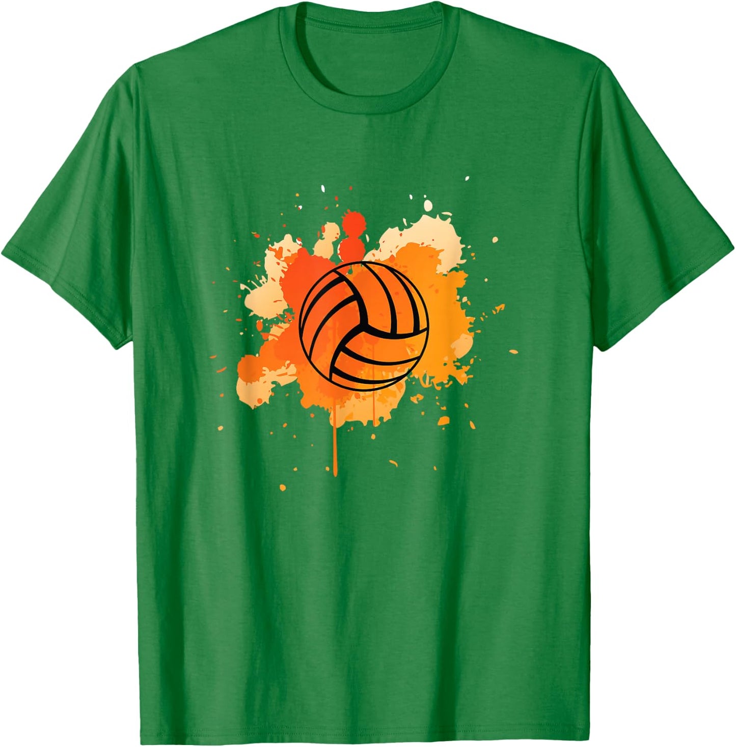 Cute Orange Graphic Art Volleyball Player Team T-Shirt - T-Shirt | Irish Green
