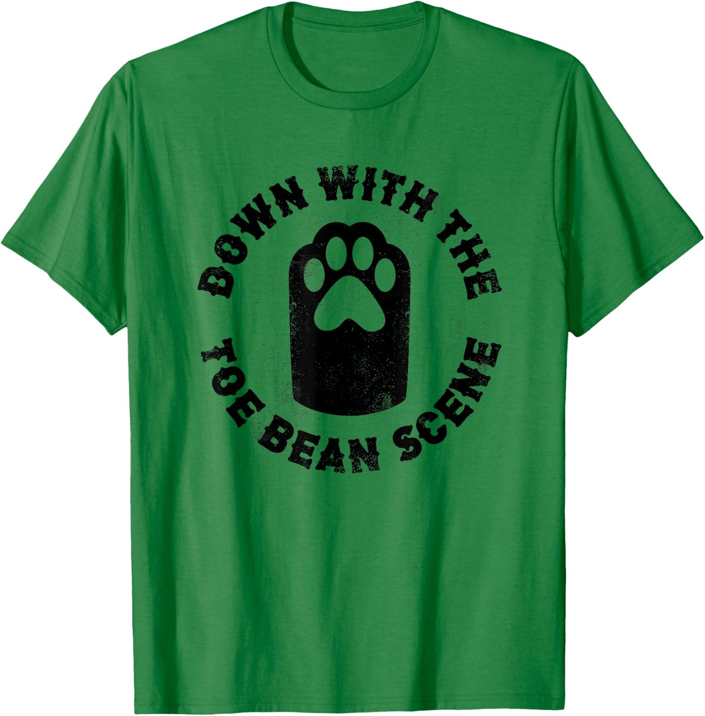 Kitty Paw Cat lover Down With The Toe Bean Scene Shirt Women Girls Kids T-Shirt - T-Shirt | Irish Green
